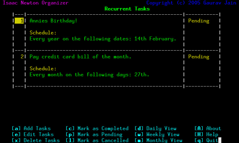 Recurrent Tasks